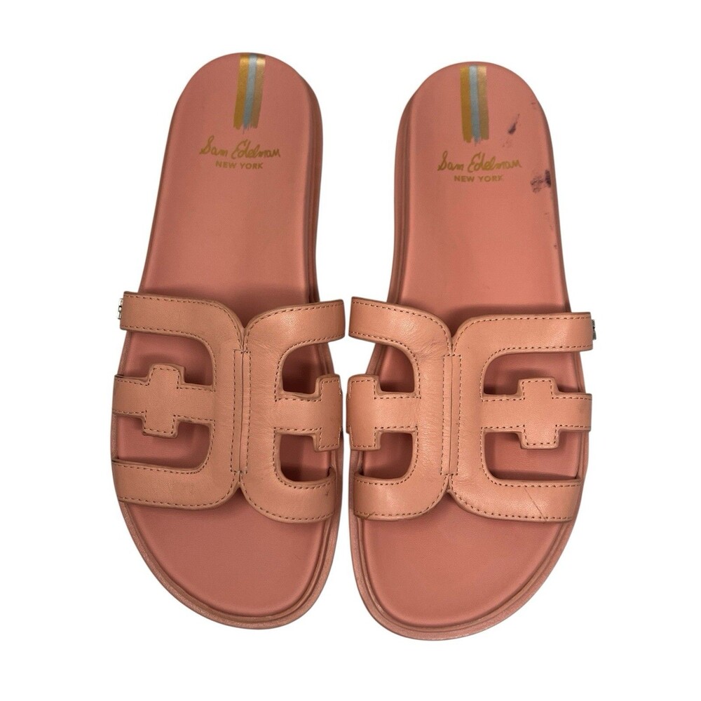 Sam Edelman Slide Sandals Womens 11 Pink Resort Valeri Coastal Beach Resortwear - Picture 13 of 14